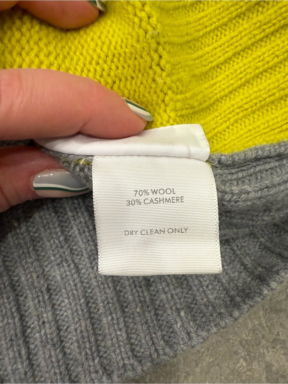 White + Warren Cashmere Wool Color Block Boxy Fit Crewneck Sweater Sz M - Picture 6 of 11